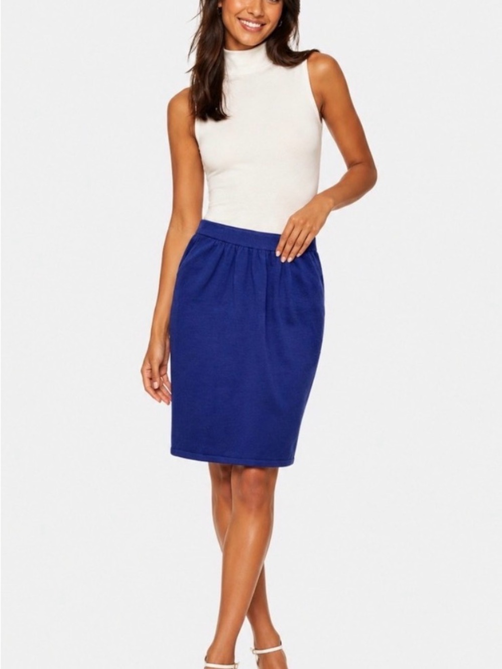St. John Collection Couture By Marie Gray Blue Skirt SZ 6 Basically NEW